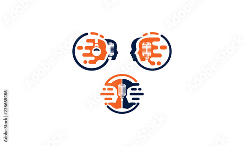 businessman podcast icon logo vector