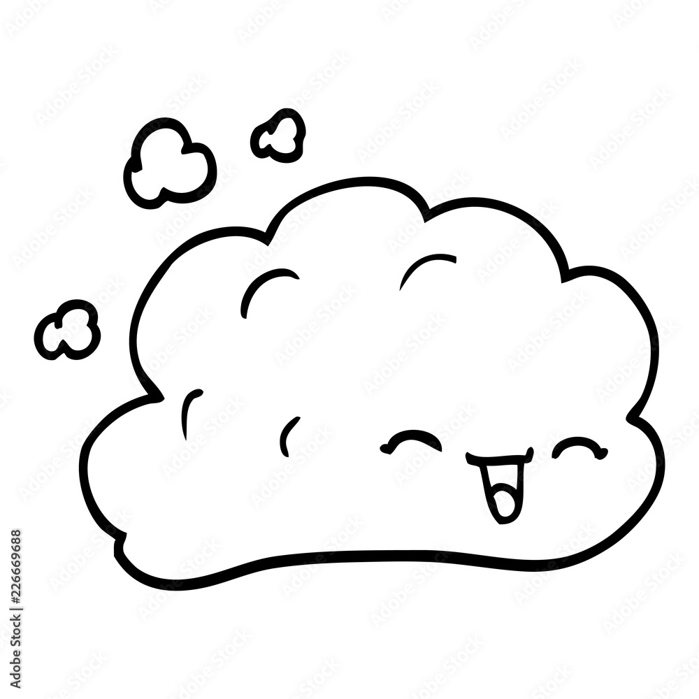 line drawing cartoon grey smoke