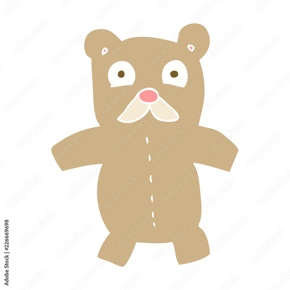 flat color illustration of a cartoon teddy bear flat color illustration of a cartoon teddy bear