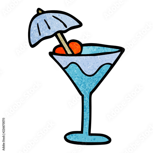 cartoon doodle martini drink