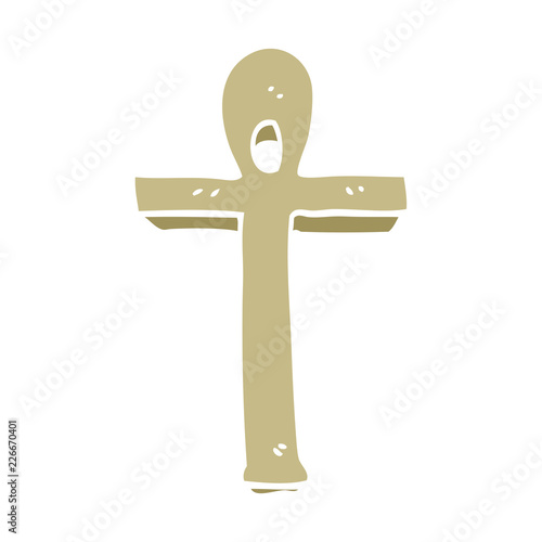 flat color style cartoon ankh symbol
