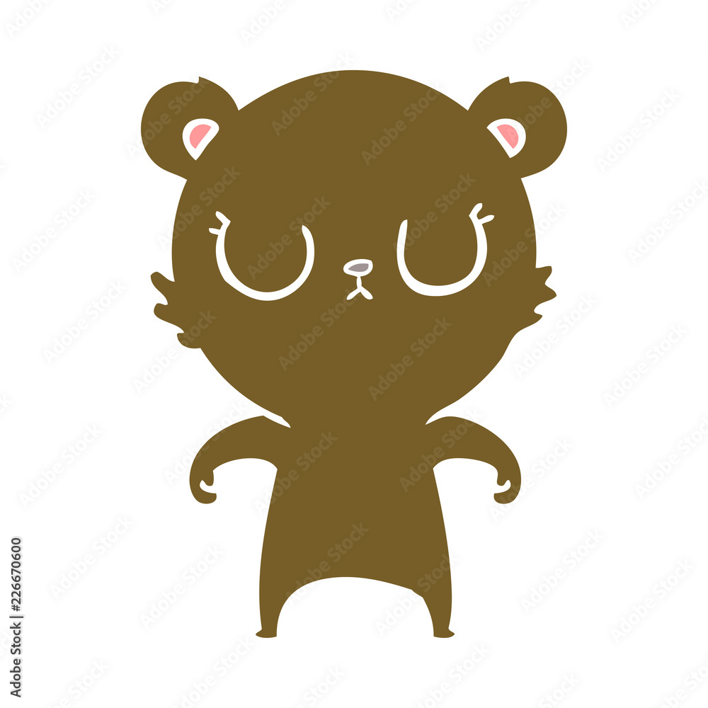 Fototapeta premium peaceful flat color style cartoon bear