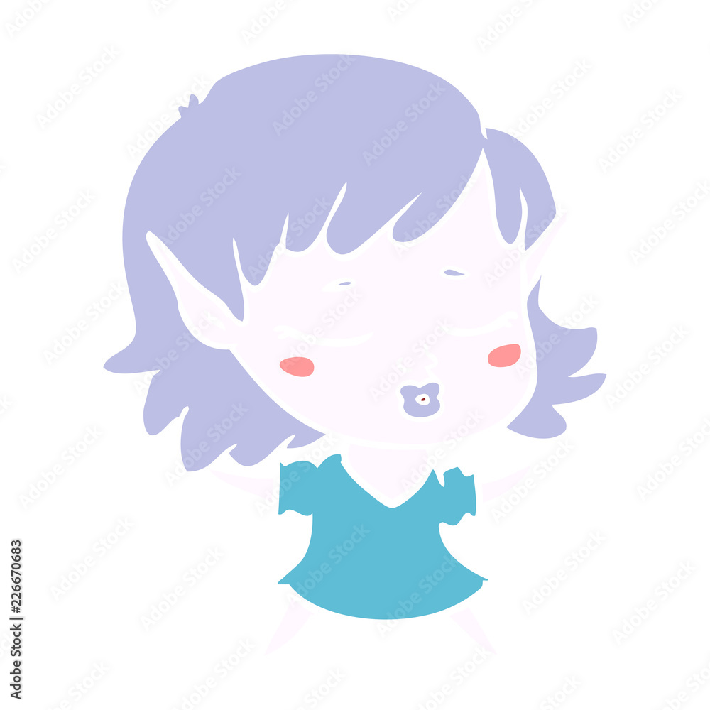 pretty flat color style cartoon elf girl pretty flat color style cartoon elf girl