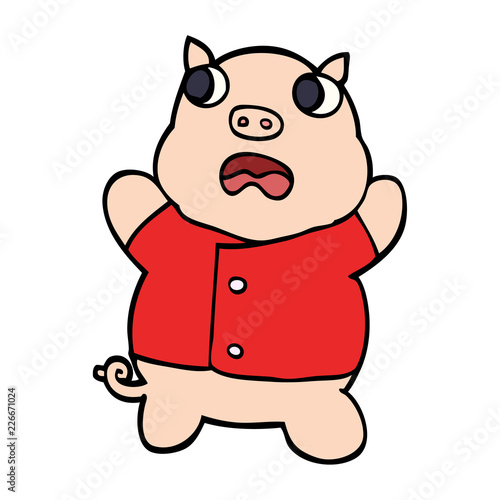 cartoon doodle funny pig