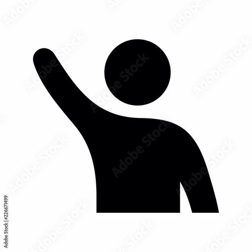 Hand raised vector icon