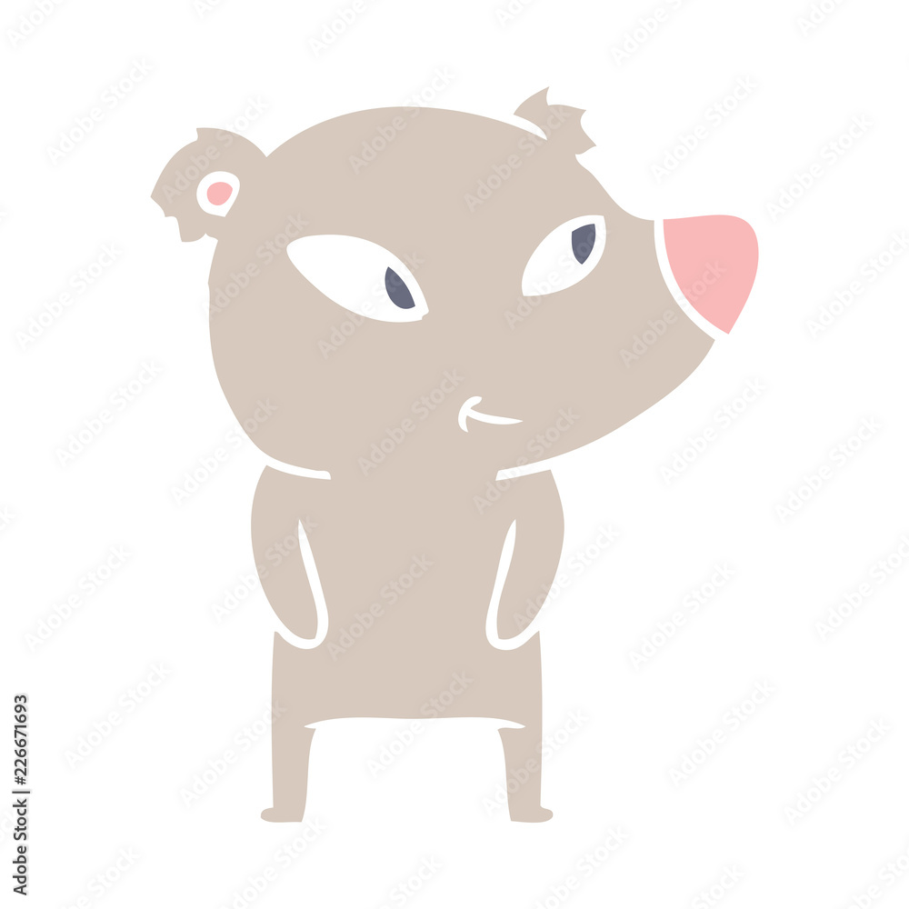 Fototapeta premium cute flat color style cartoon bear