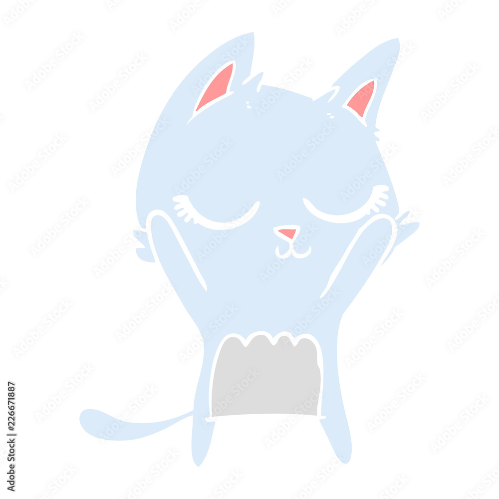 calm flat color style cartoon cat calm flat color style cartoon cat