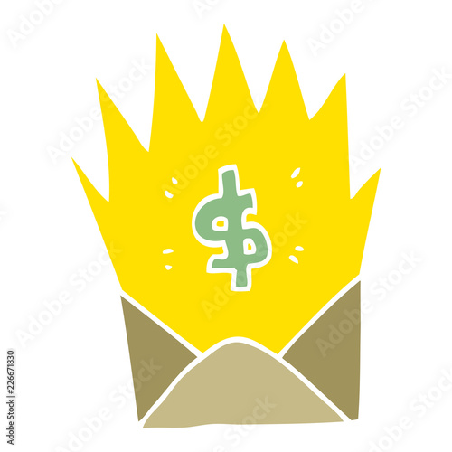 cartoon doodle unexpected pay check