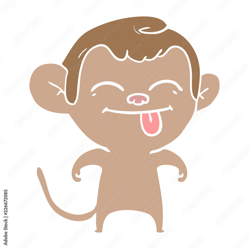 funny flat color style cartoon monkey funny flat color style cartoon monkey