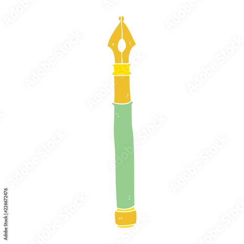 flat color style cartoon fountain pen