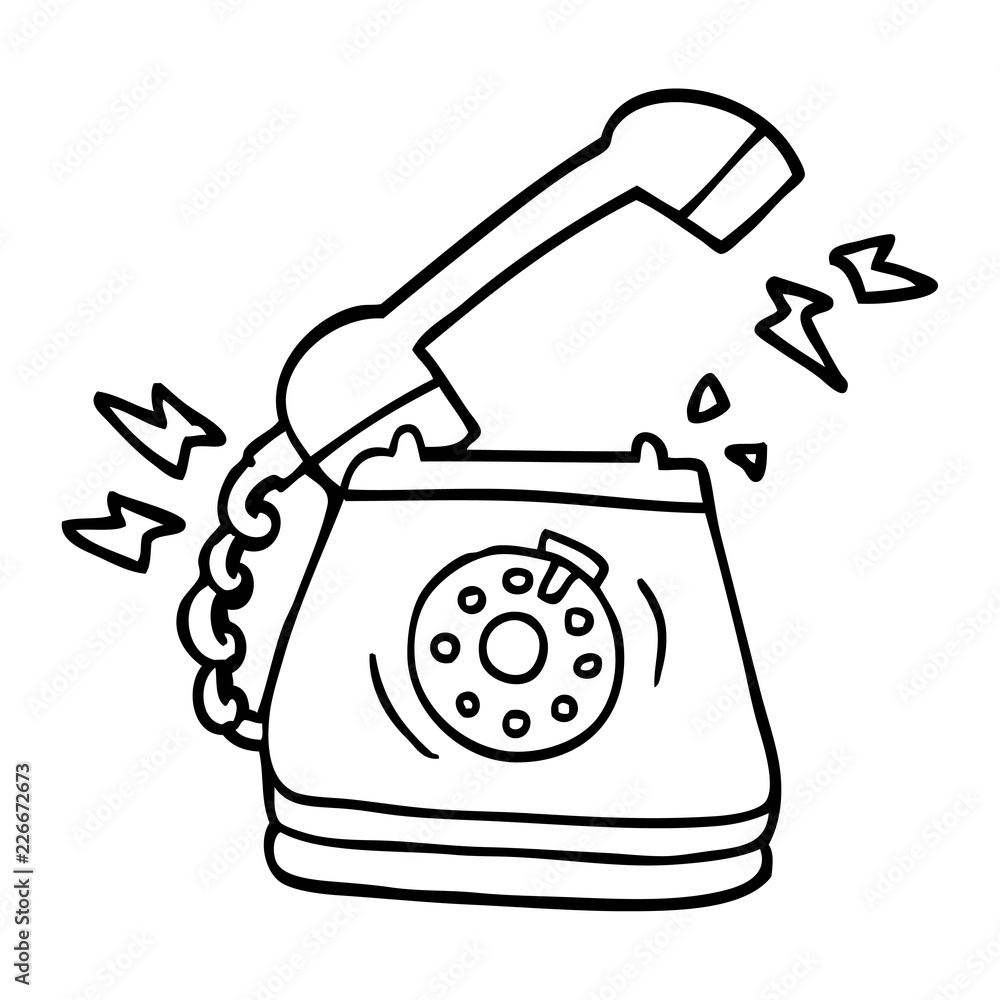 telephone ringing clipart black and white