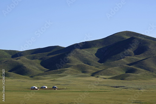 モンゴル遊牧民の移動住居