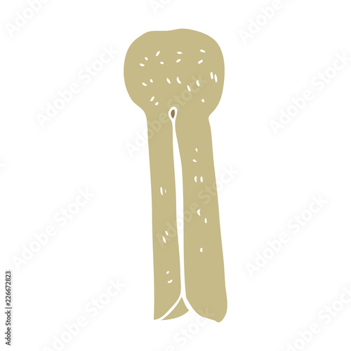 flat color illustration of a cartoon old wood peg