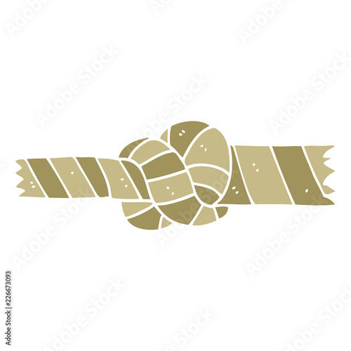 flat color style cartoon knotted rope