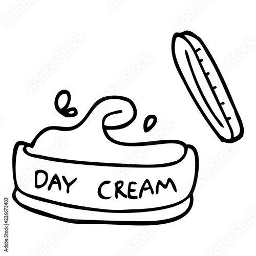 line drawing cartoon moisturizer jar