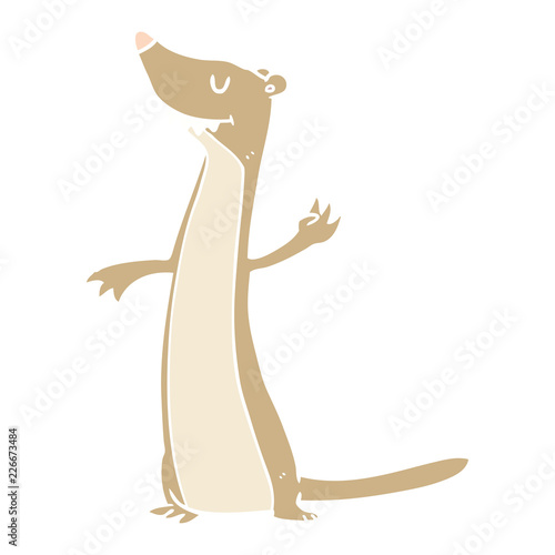 flat color style cartoon weasel