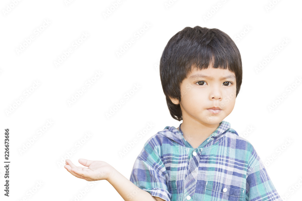 Little boy open palm hand gesture Little boy open palm hand gesture