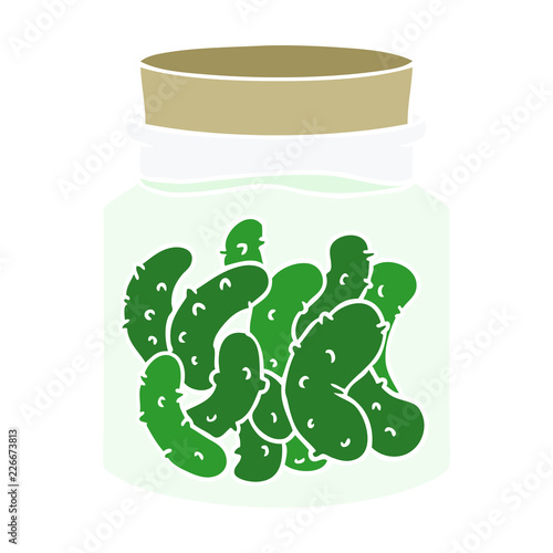 flat color style cartoon pickled gherkins