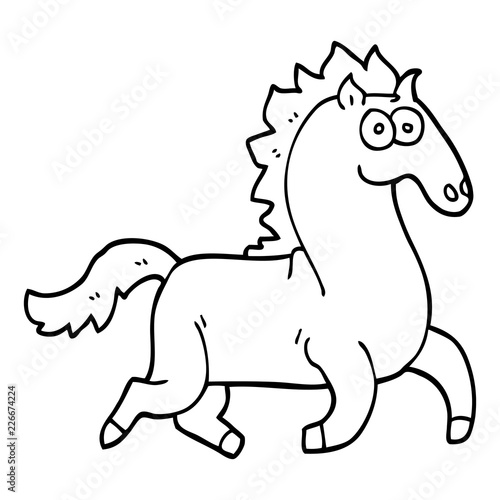 line drawing cartoon magnificent stallion