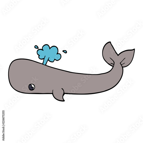 cartoon doodle whale