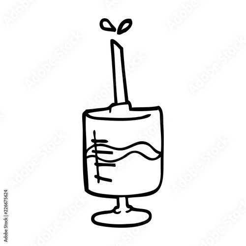 line drawing cartoon of a blood sample