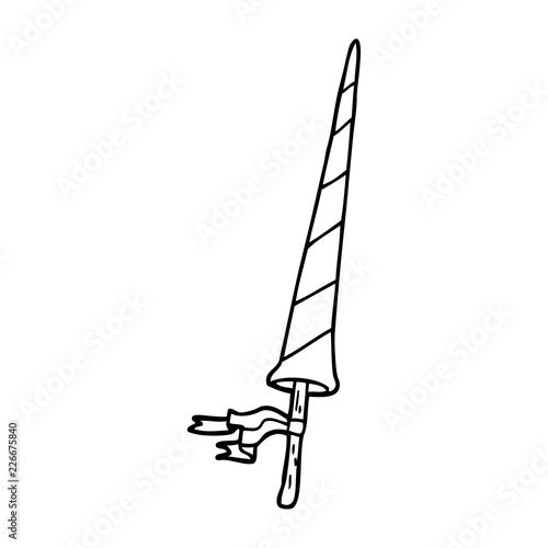 line drawing cartoon knights lance