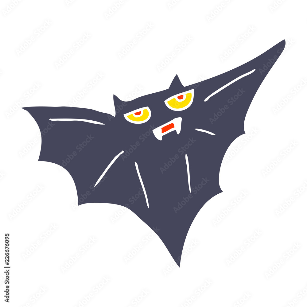 flat color illustration of a cartoon halloween bat flat color illustration of a cartoon halloween bat
