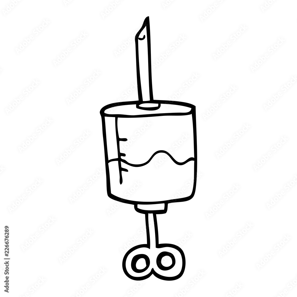 line drawing cartoon of blood filled syringe line drawing cartoon of blood filled syringe