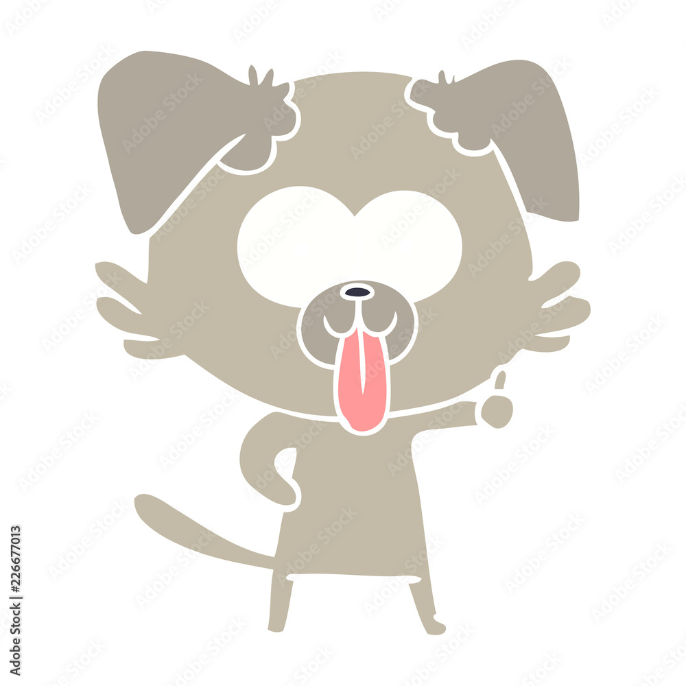 flat color style cartoon dog with tongue sticking out flat color style cartoon dog with tongue sticking out