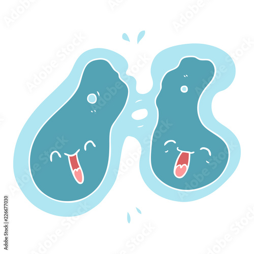 flat color style cartoon cell dividing