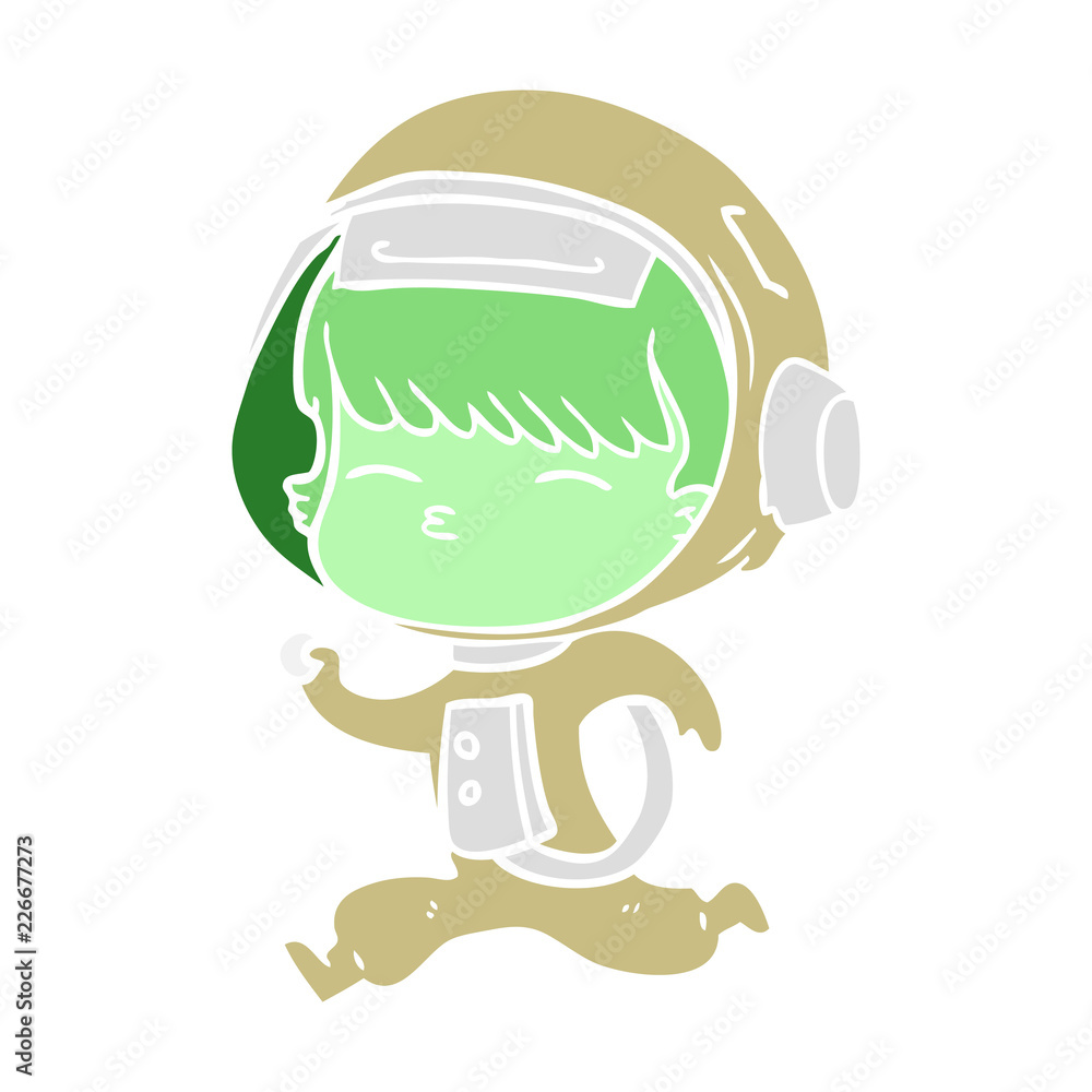 flat color style cartoon curious running astronaut flat color style cartoon curious running astronaut