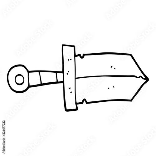 line drawing cartoon dagger