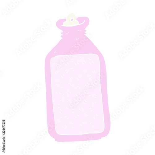 flat color illustration of a cartoon hot water bottle