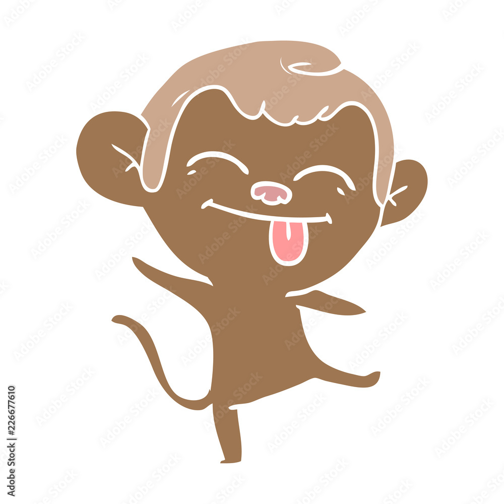 funny flat color style cartoon monkey dancing funny flat color style cartoon monkey dancing