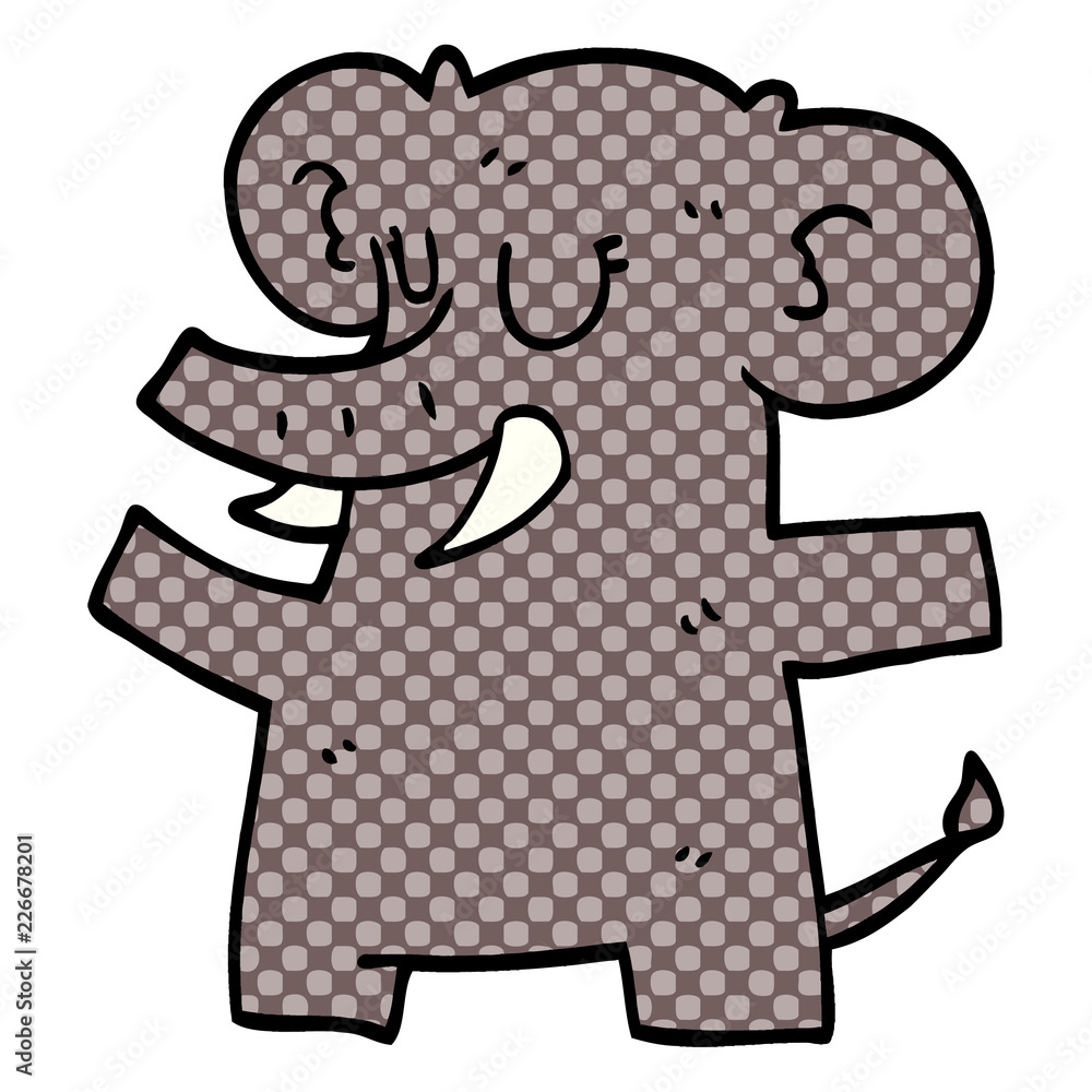 Obraz premium cartoon doodle standing elephant