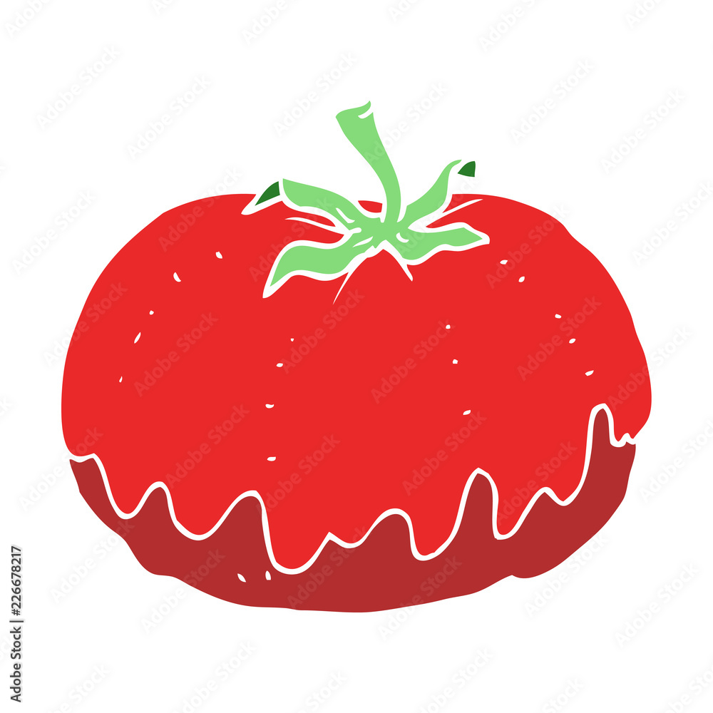 flat color illustration of a cartoon tomato flat color illustration of a cartoon tomato