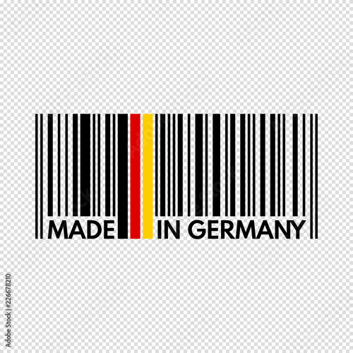 barcode made in germany, vector illustration on transparent background
