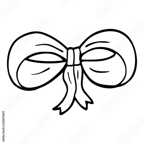 line drawing cartoon tied bow
