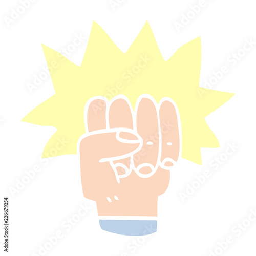 cartoon doodle punching fist