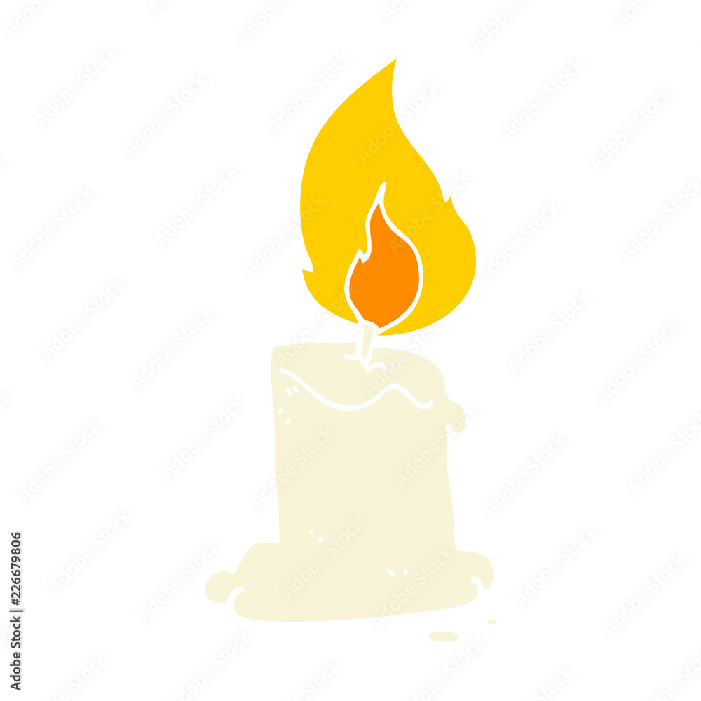 flat color style cartoon candle flat color style cartoon candle