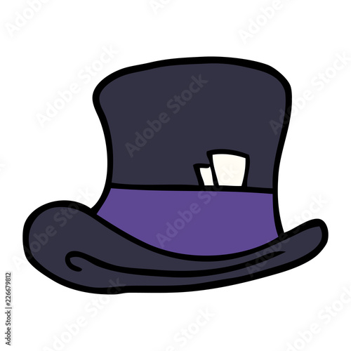 cartoon doodle top hat