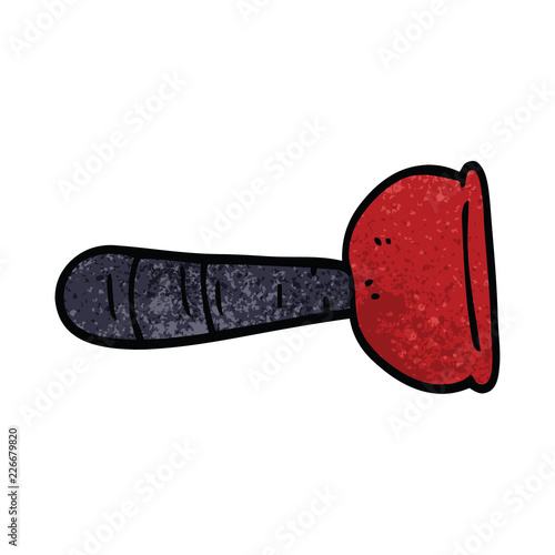 cartoon doodle toilet plunger