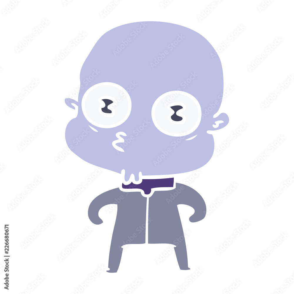 flat color style cartoon weird bald spaceman flat color style cartoon weird bald spaceman