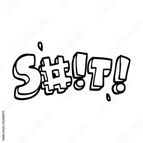 line drawing cartoon swear word