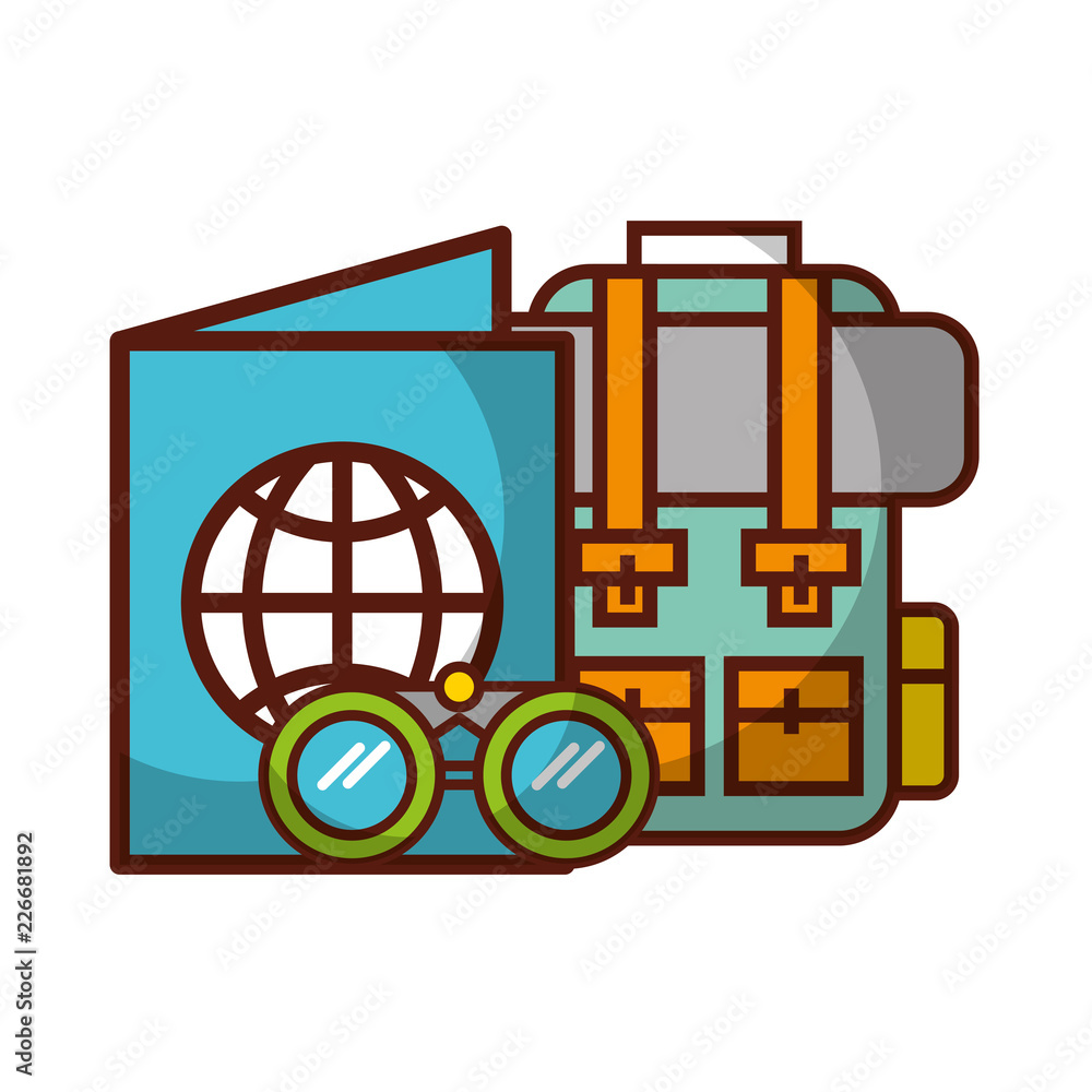 backpack passport and binoculars travel vacations backpack passport and binoculars travel vacations