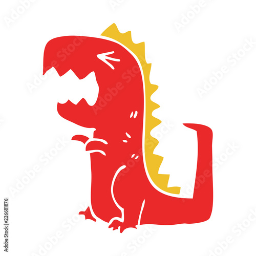 cartoon doodle roaring t rex