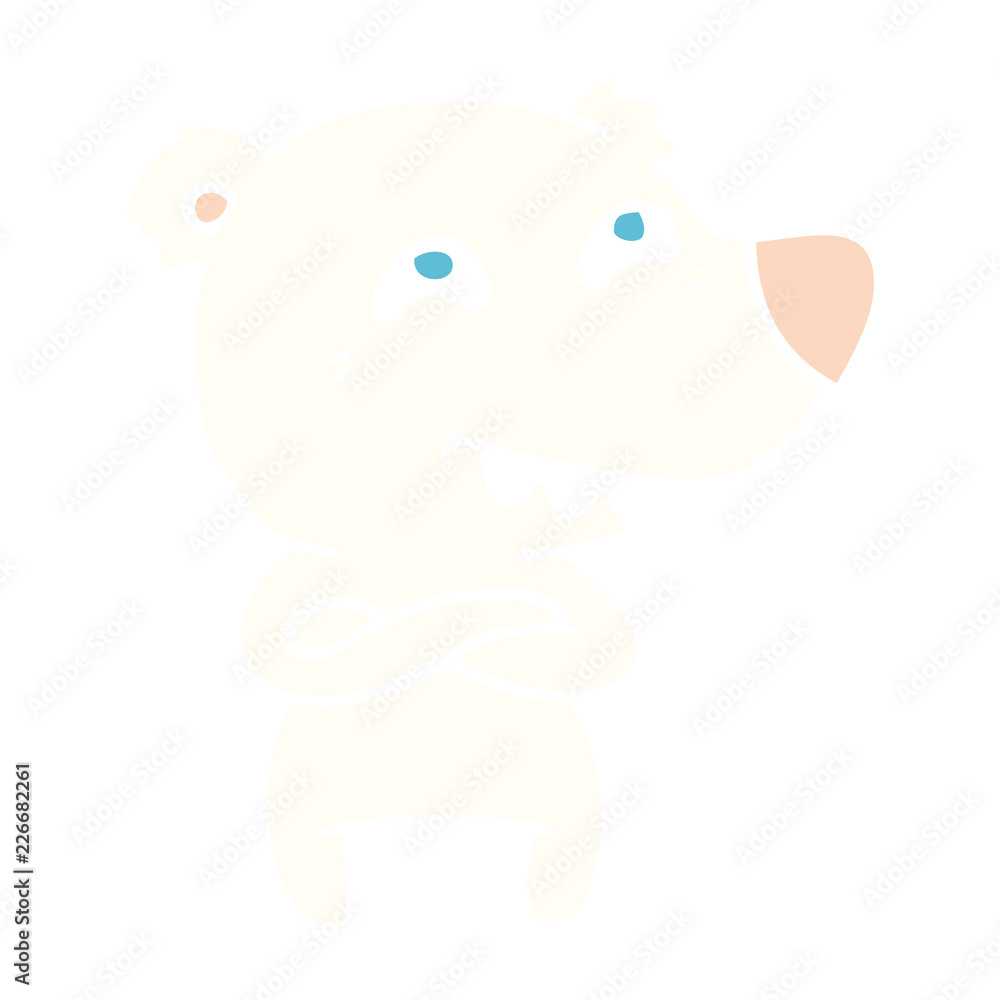 flat color style cartoon polar bear showing teeth flat color style cartoon polar bear showing teeth