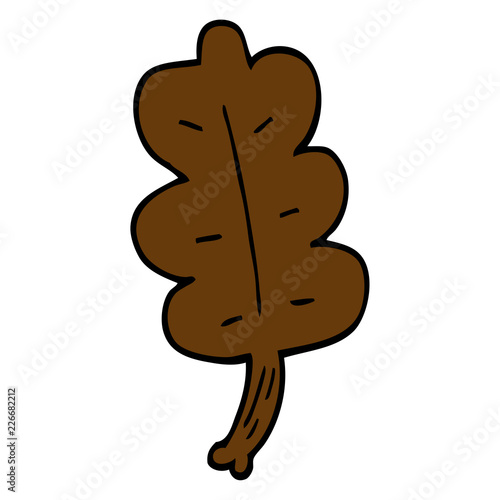 cartoon doodle autumnal leaf