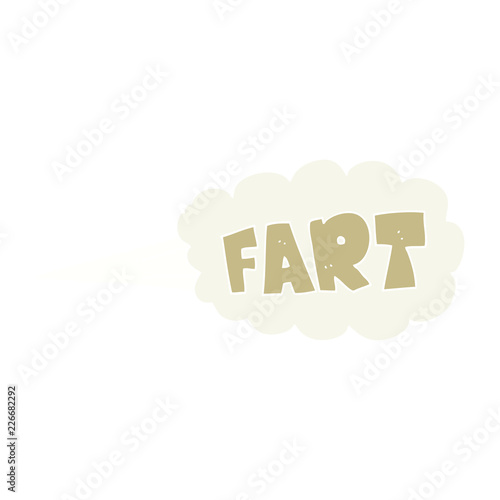 flat color illustration of a cartoon fart symbol