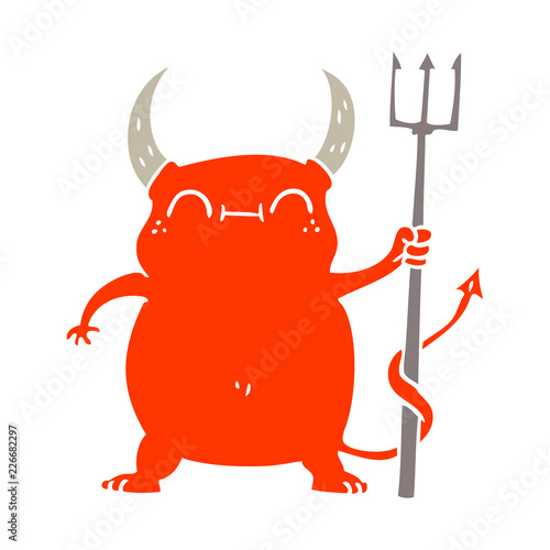 flat color style cartoon little devil